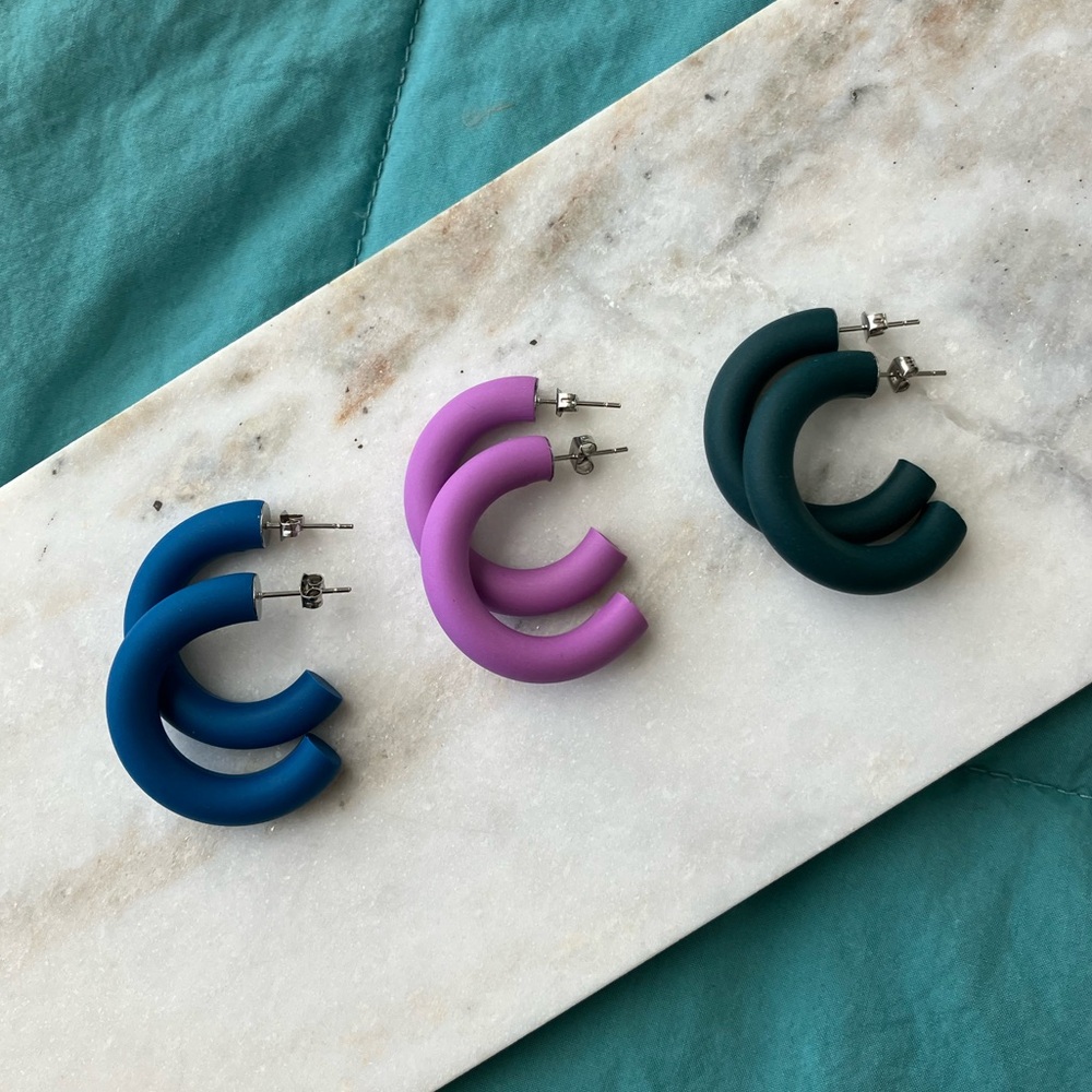 Polymer Clay Hoops - Set #1 - Picture 2 of 5